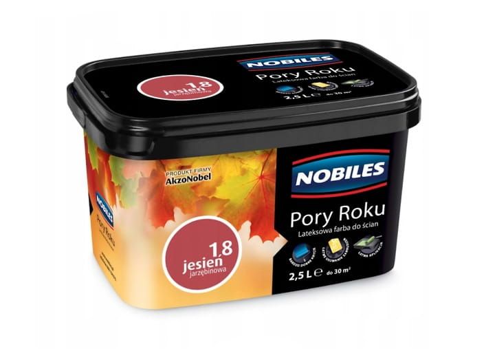 Farba lateksowa Nobiles Pory Roku Jesień Jarzębinowa 2,5L matowa do ścian i sufitów do wnętrz