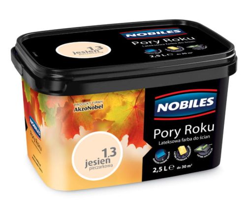 Farba lateksowa Nobiles Pory Roku Jesień Pieczarkowa 2,5L matowa do ścian i sufitów do wnętrz
