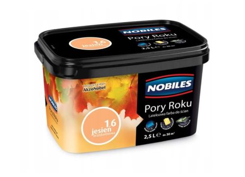Farba lateksowa Nobiles Pory Roku Jesień Brzoskwiniowa 2,5L matowa do ścian i sufitów do wnętrz