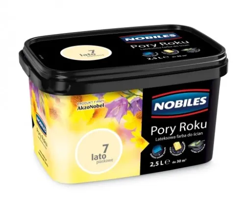 Farba lateksowa Nobiles Pory Roku Lato Piaskowe 2,5L matowa do ścian i sufitów do wnętrz