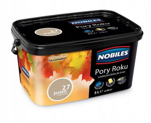 Farba lateksowa Nobiles Pory Roku Jesień Orzechowa 2,5L matowa do ścian i sufitów do wnętrz