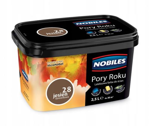 Farba lateksowa Nobiles Pory Roku Jesień Borowikowa 2,5L matowa do ścian i sufitów do wnętrz