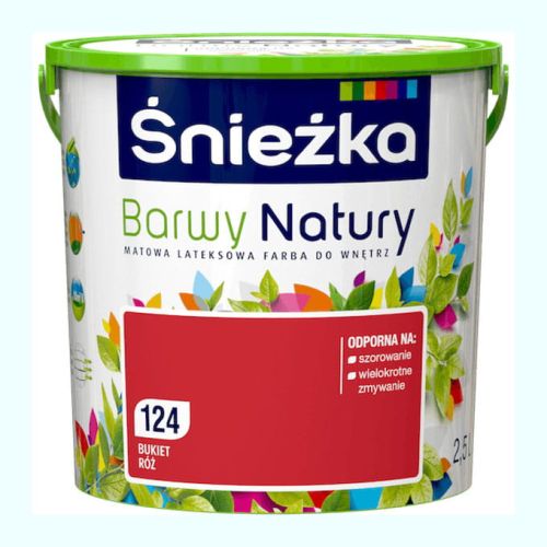 Farba lateksowa Śnieżka Barwy Natury Bukiet Róż 2,5L matowa do ścian i sufitów wewnętrznych odporna na szorowanie