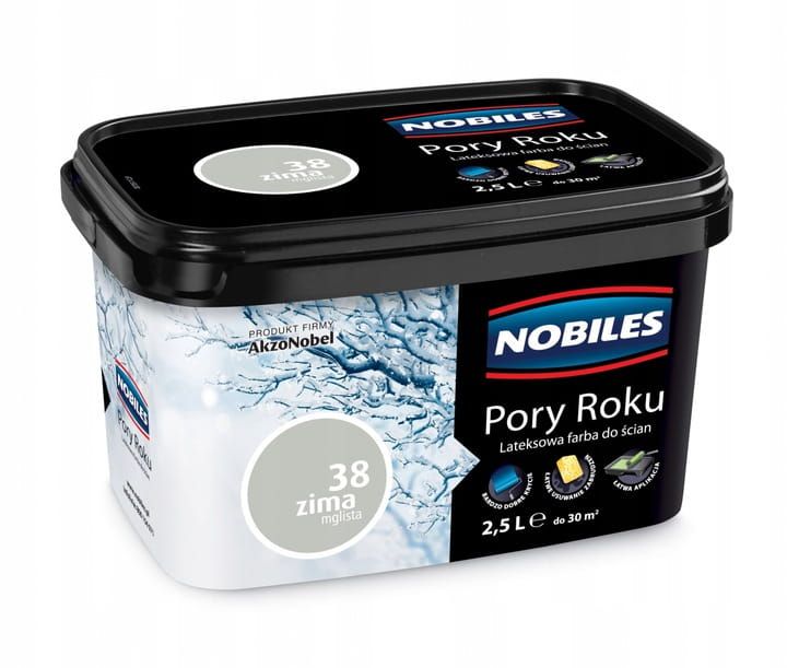 Farba lateksowa Nobiles Pory Roku Zima Mglista 2,5L matowa do ścian i sufitów do wnętrz