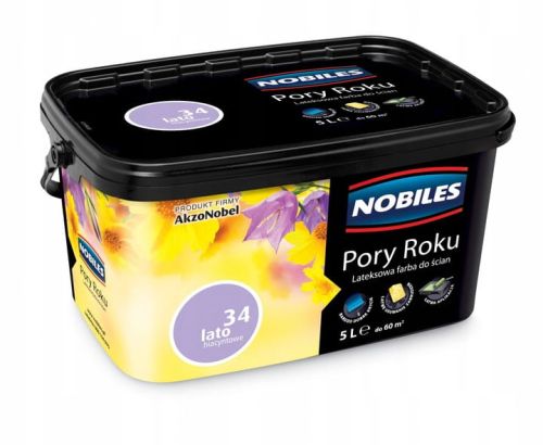 Farba lateksowa Nobiles Pory Roku Lato Hiacyntowe 2,5L matowa do ścian i sufitów do wnętrz