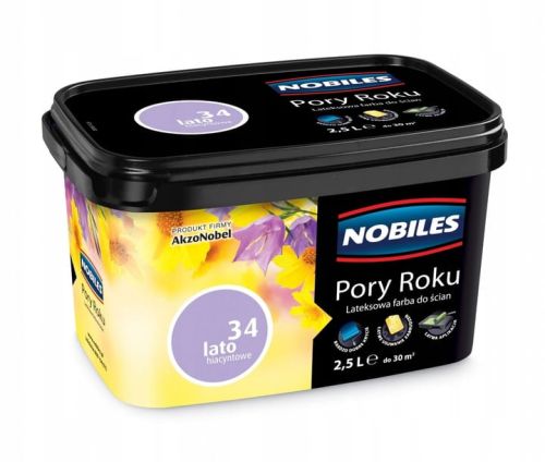 Farba lateksowa Nobiles Pory Roku Lato Śliwkowe 2,5L matowa do ścian i sufitów do wnętrz