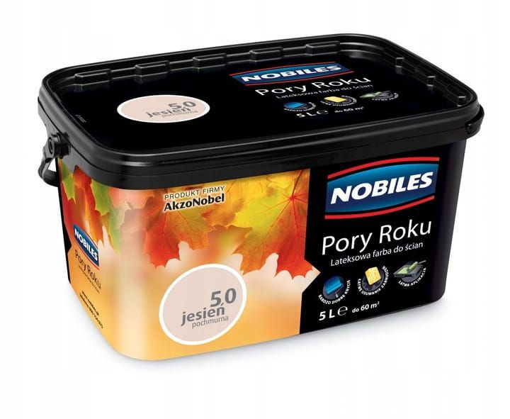 Farba lateksowa Nobiles Pory Roku Jesień Pochmurna 2,5L matowa do ścian i sufitów do wnętrz