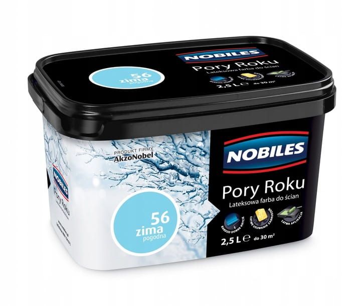 Farba lateksowa Nobiles Pory Roku Zima Pogodna 2,5L matowa do ścian i sufitów do wnętrz