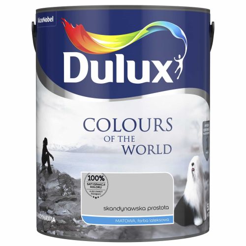 Farba lateksowa Dulux Kolory Świata Skandynawska Prostota 5L do ścian i sufitów matowa odporna na zmywanie do wnętrz
