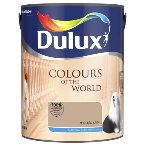 Farba lateksowa Dulux Kolory Świata Masala Chai 5L do ścian i sufitów matowa odporna na zmywanie do wnętrz