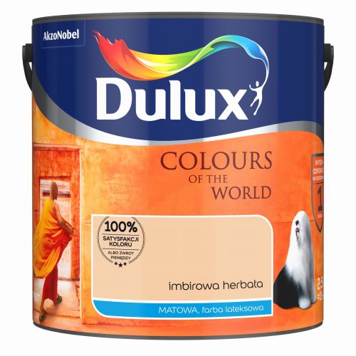 Farba lateksowa Dulux Kolory Świata Imbirowa Herbata 2,5L do ścian i sufitów matowa odporna na zmywanie do wnętrz