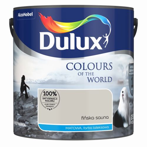 Farba lateksowa Dulux Kolory Świata Fińska Sauna 2,5L do ścian i sufitów matowa odporna na zmywanie do wnętrz