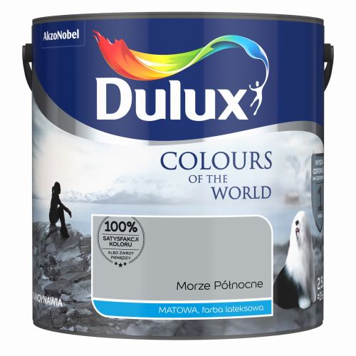 Farba lateksowa Dulux Kolory Świata Morze Północne 2,5L do ścian i sufitów matowa odporna na zmywanie do wnętrz