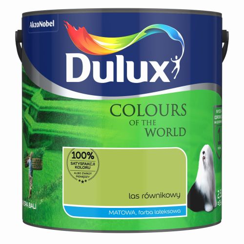 Farba lateksowa Dulux Kolory Świata Las Równikowy 2,5L do ścian i sufitów matowa odporna na zmywanie do wnętrz