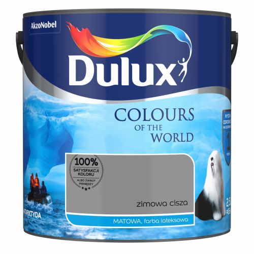 Farba lateksowa Dulux Kolory Świata Zimowa Cisza 2,5L do ścian i sufitów matowa odporna na zmywanie do wnętrz