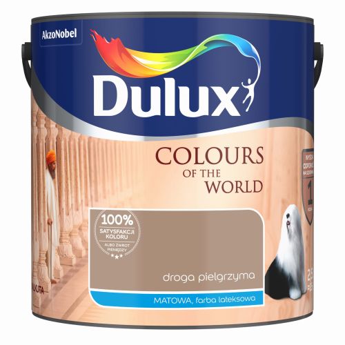 Farba lateksowa Dulux Kolory Świata Droga Pielgrzyma 2,5L do ścian i sufitów matowa odporna na zmywanie do wnętrz