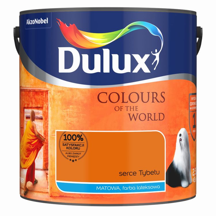 Farba lateksowa Dulux Kolory Świata Serce Tybetu 2,5L do ścian i sufitów matowa odporna na zmywanie do wnętrz