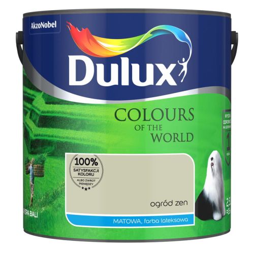 Farba lateksowa Dulux Kolory Świata Ogród Zen 2,5L do ścian i sufitów matowa odporna na zmywanie do wnętrz