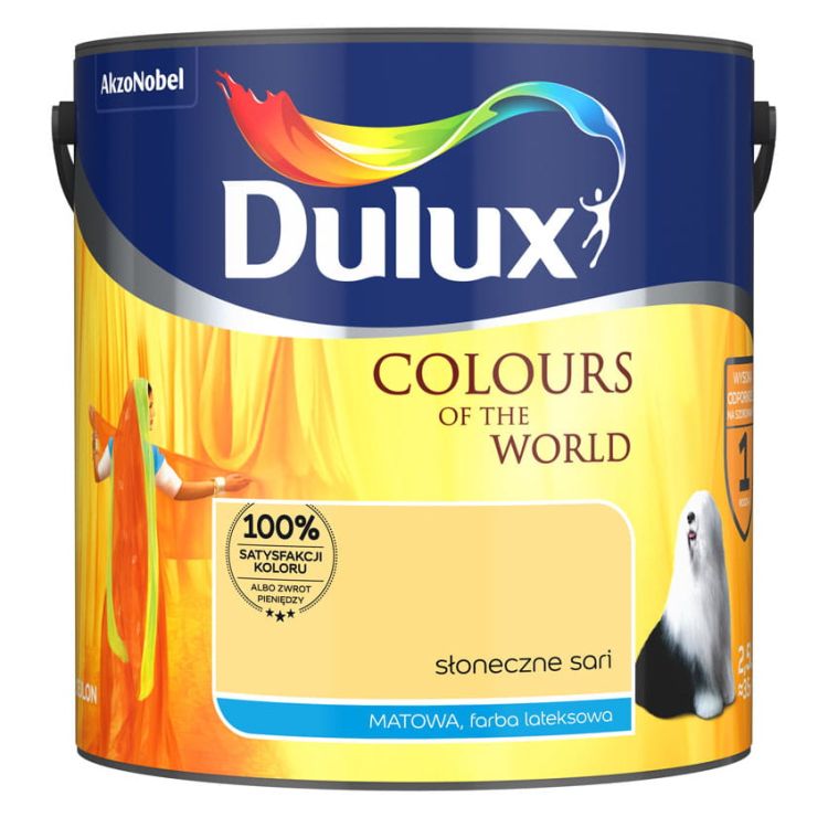 Farba lateksowa Dulux Kolory Świata Słoneczne Safari 2,5L do ścian i sufitów matowa odporna na zmywanie do wnętrz