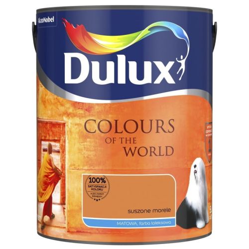 Farba lateksowa Dulux Kolory Świata Suszone Morele 5L do ścian i sufitów matowa odporna na zmywanie do wnętrz