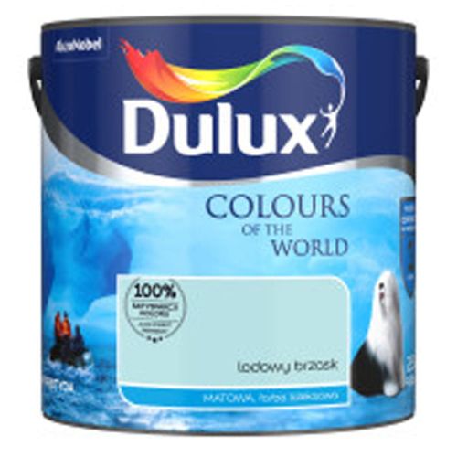 Farba lateksowa Dulux Kolory Świata Lodowy Brzask 2,5L do ścian i sufitów matowa odporna na zmywanie do wnętrz