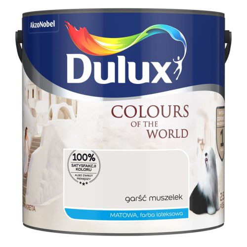 Farba lateksowa Dulux Kolory Świata Garść Muszelek 2,5L do ścian i sufitów matowa odporna na zmywanie do wnętrz