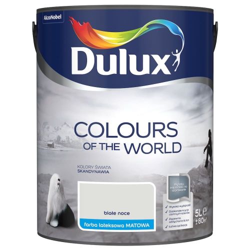 Farba lateksowa Dulux Kolory Świata Białe Noce 5L do ścian i sufitów matowa odporna na zmywanie do wnętrz