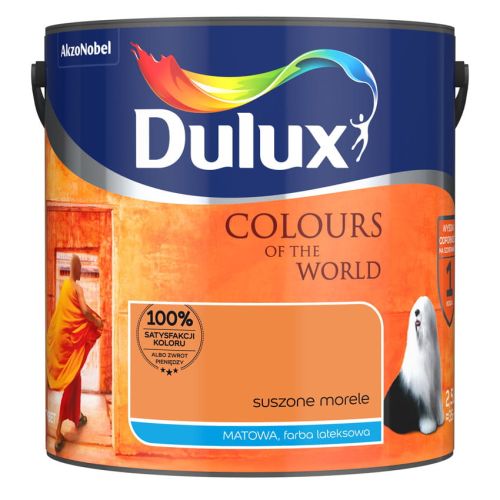 Farba lateksowa Dulux Kolory Świata Suszone Morele 2,5L do ścian i sufitów matowa odporna na zmywanie do wnętrz