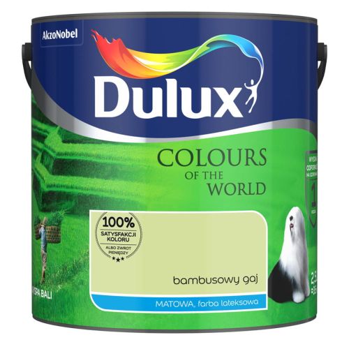 Farba lateksowa Dulux Kolory Świata Bambusowy Gaj 2,5L do ścian i sufitów matowa odporna na zmywanie do wnętrz