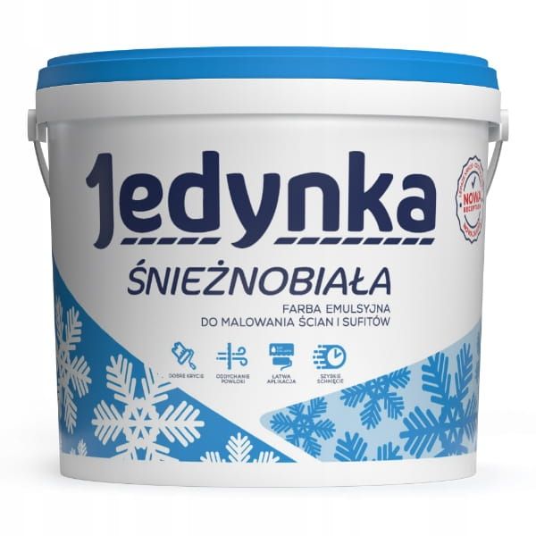 Farba emulsyjna Jedynka 10L Śnieżnobiała matowa do ścian i sufitów wewnętrznych