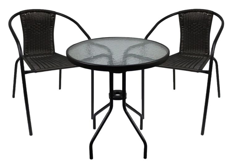 komplet ogrodowy Bistro 2 krzesła + stół czarny