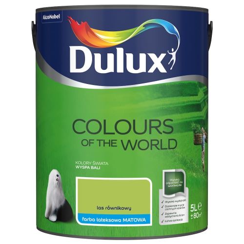 Farba lateksowa Dulux Kolory Świata Las Równikowy 5L do ścian i sufitów matowa odporna na zmywanie do wnętrz