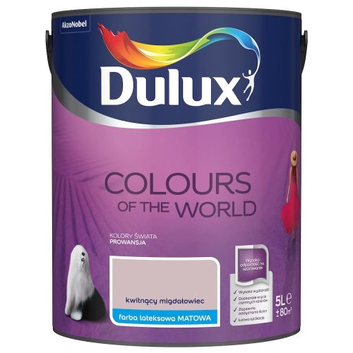 Farba lateksowa Dulux Kolory Świata Kwitnący Migdałowiec 5L do ścian i sufitów mat