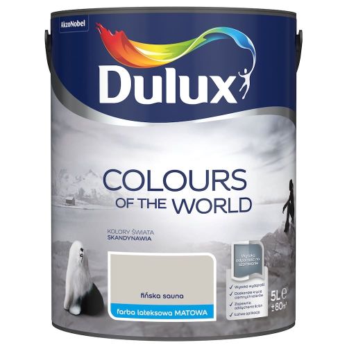 Farba lateksowa Dulux Kolory Świata Fińska Sauna 5L do ścian i sufitów matowa odporna na zmywanie do wnętrz