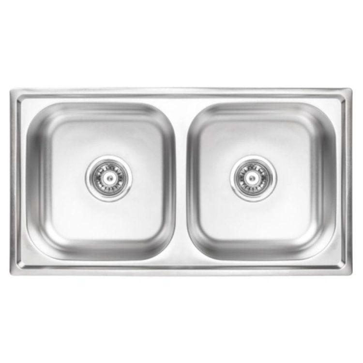 Zlewozmywak wpuszczany 2-komorowy 43,5x78cm – zdjęcie 1