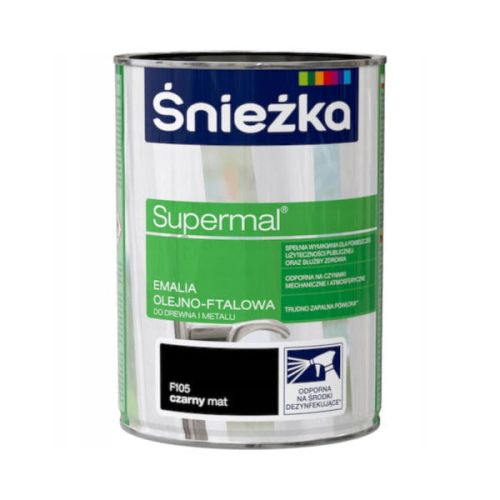 Emulsja Supermal czarny mat 0,8l – zdjęcie 1