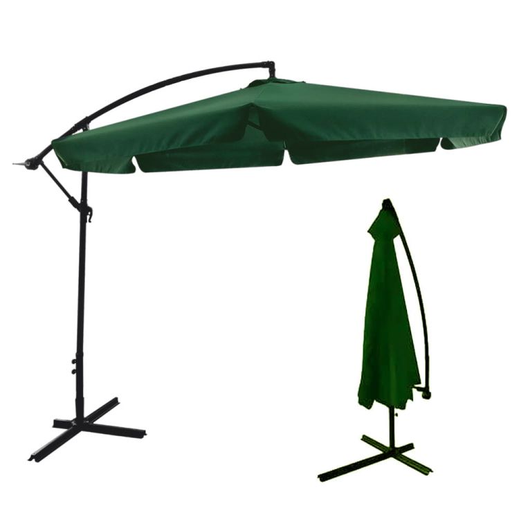 Parasol ogrodowy 3m ze stojakiem zielony – zdjęcie 2