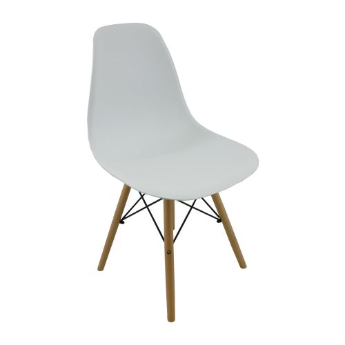 Krzesło nowoczesne na drewnianych nogach białe – zdjęcie 1