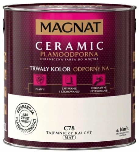 Farba Magnat Ceramic C78 Tajemniczy Kalcyt 2,5L do ścian i sufitów odporna na plamy i szorowanie do wnętrz
