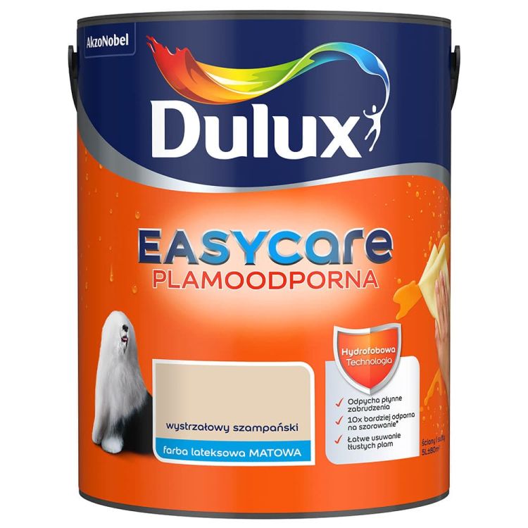 Farba lateksowa Dulux EasyCare Wystrzałowy Szampański 5L plamoodporna hydrofobowa do ścian i sufitów matowa