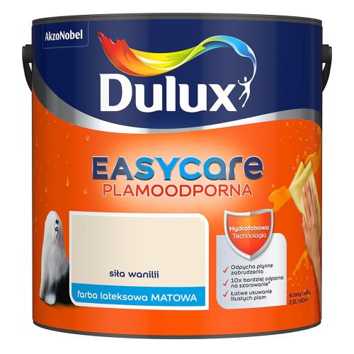 Farba lateksowa Dulux EasyCare Siła Wanilii 2,5L plamoodporna hydrofobowa do ścian i sufitów matowa