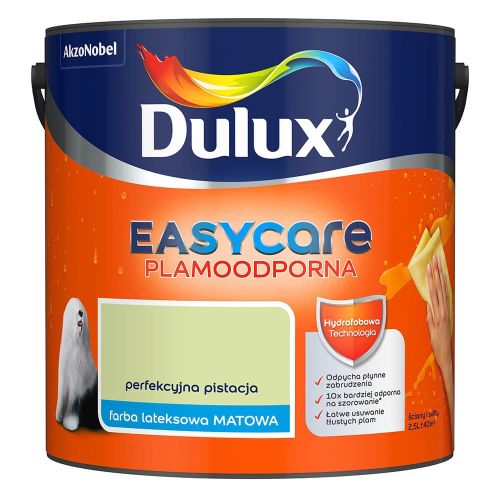 Farba lateksowa Dulux EasyCare Perfekcyjna Pistacja 2,5L plamoodporna hydrofobowa do ścian i sufitów matowa