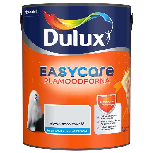 Farba lateksowa Dulux EasyCare Niewzruszona Szarość 5L plamoodporna hydrofobowa do ścian i sufitów matowa