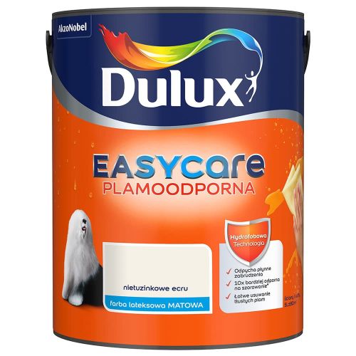 Farba lateksowa Dulux EasyCare Nietuzinkowe Ecru 5L plamoodporna hydrofobowa do ścian i sufitów matowa