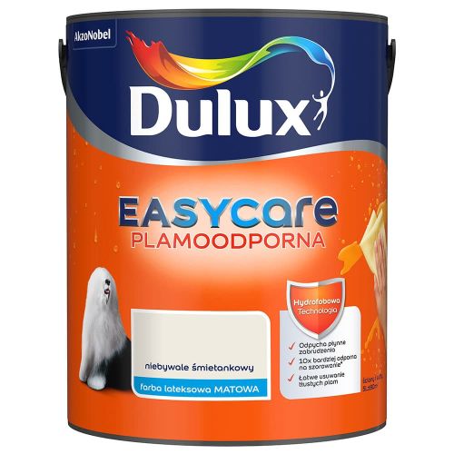Farba lateksowa Dulux EasyCare Niebywale Śmietankowy 5L plamoodporna hydrofobowa do ścian i sufitów matowa