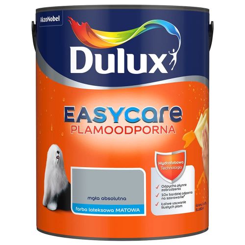 Farba lateksowa Dulux EasyCare Mgła Absolutna 5L plamoodporna hydrofobowa do ścian i sufitów matowa