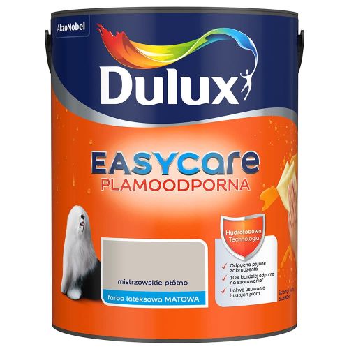Farba lateksowa Dulux EasyCare Mistrzowskie Płótno 5L plamoodporna hydrofobowa do ścian i sufitów matowa