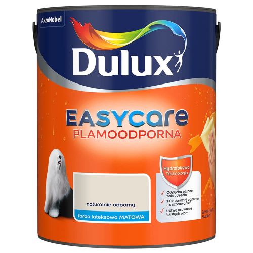Farba lateksowa Dulux EasyCare Naturalnie Odporny 5L plamoodporna hydrofobowa do ścian i sufitów matowa
