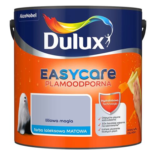 Farba lateksowa Dulux EasyCare Liliowa Magia 2,5L plamoodporna hydrofobowa do ścian i sufitów matowa