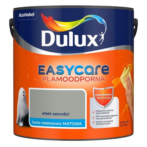 Farba lateksowa Dulux EasyCare Efekt Szarości 2,5L plamoodporna hydrofobowa do ścian i sufitów matowa